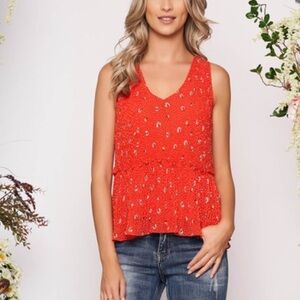 ZARA TRF Sleeveless Floral Pleated Top - Size XS